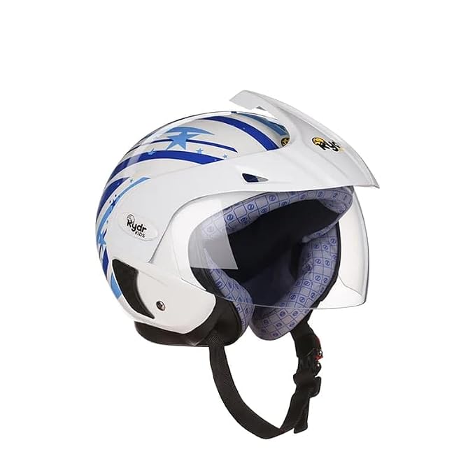 Rydrkids Star S Peak - Kids Motorcycle Helmet with Visor & Peak – Size S 3 to 7 Years, Lightweight & Adjustable Safety Helmet for Boys and Girls
