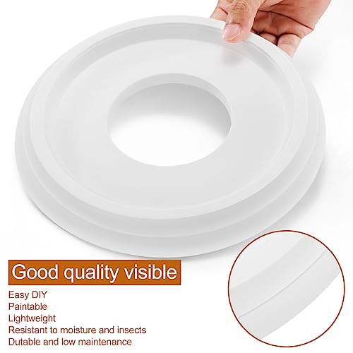 Canomo 2 Packs Molded Polyurethane Ceiling Medallion Chandelier Medallion For Light Fixtures And Ceiling Fans, 10"Od X 3 7/8"Id, Matte White #TOP3