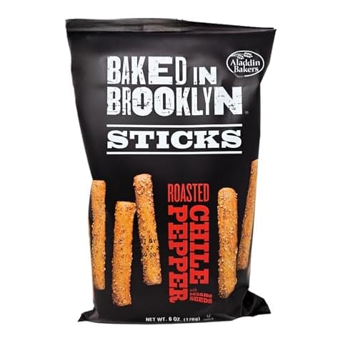 Baked in Brooklyn Roasted Chile Pepper with Sesame Seeds Breadsticks 6 - Pack Cover