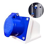 16A 240V Industrial Plug and Socket,3-Pin 1Phase 2P+E IP44 Waterproof Connector Heavy-Duty Explosion‑Proof Blue Nylon Replacement for Camping Caravan Workshops Construction Industry and Outdoor Use - Image 7