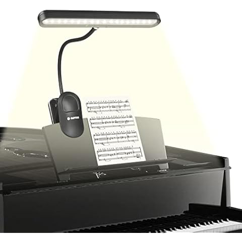 Music Stand Light, Glovion Clip On Piano Lights 37 LED Book Light, 3 BrightnessX Stepless Dimmable Color Orchestra Light, USB Rechargeable Perfect for Piano, Guitar, Orchestra, Reading Sewing Crafts Cover