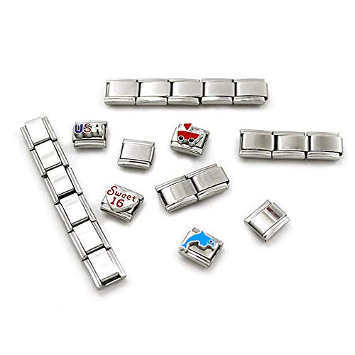 Bundle Charms 9 | 12pcs 9mm Italian Charms | UK stock, Stainless Steel, Rhinestone