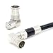 Maxmoral 5-Pack Right Angle F Type Quick Plug RF Coax Coaxial Cable Connector - Threaded F-pin Female to Quick F-pin Male Adapter