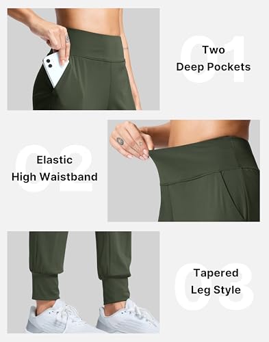 Image of SANTINY Women's Joggers Pants with Pockets Lightweight High Waisted Athletic Gym Workout Pants for Women Yoga Travel