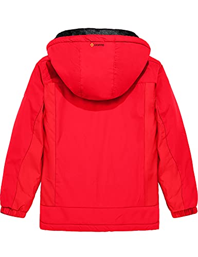 Gemyse Boy's Waterproof Ski Snow Jacket Hooded Fleece Lined Windproof Winter Jacket (Red,6/7) #TOP1