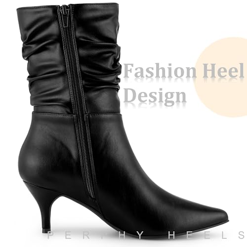 Perphy Pointed Toe Slouch Kitten Heel Boot Mid-Calf Boots for Women4