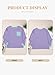 Eytino Plus Size Tops for Women Striped Long Sleeve Round Neck Pocket Oversized Blouse Shirts,4X Purple