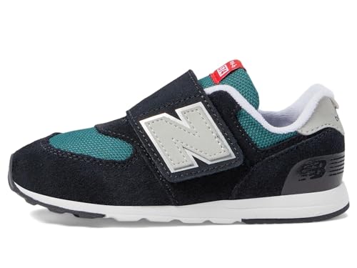 New Balance Kid's 574 V1 History NEW-B Hook & Loop Sneaker, Black/New Spruce, 2 M Infant by New Balance - Image 4