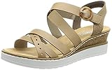 modische Sandale Rieker Damen V3841 Sandale, Beige, 40 EU