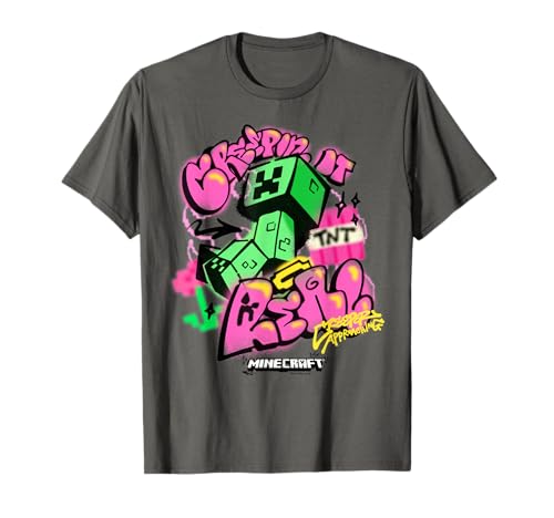 Minecraft Creepin It Real Creeper Approaching Graffiti Art T-Shirt