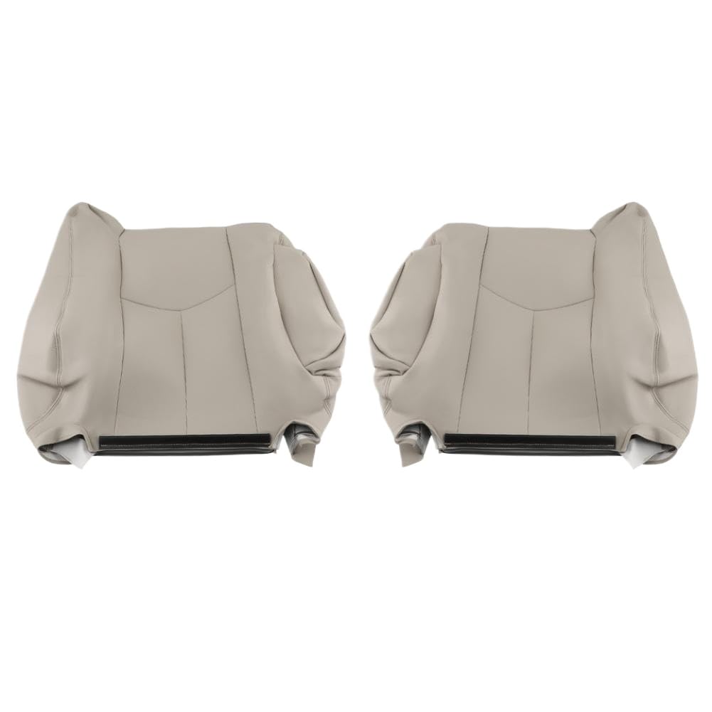 6 fundas de asiento de cuero color marrón claro compatibles con Chevy Tahoe