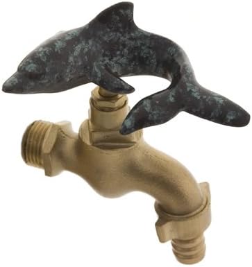 Solid Brass Garden Water Faucet Tap Exclusive Design Dolphin Green