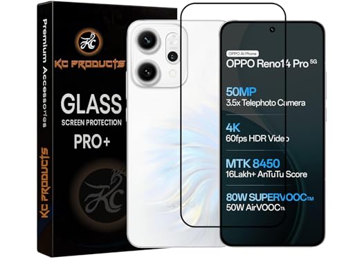 Image of Tempered Glass Screen Protector Compatible For RENO 14 PRO 5G / OPPO RENO 14 PRO with Easy Self Installation Kit