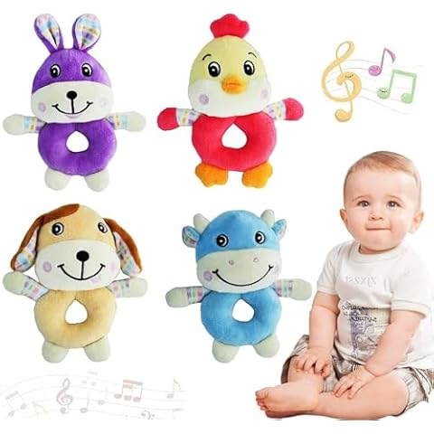 Blppldyci Baby Toys Infant Sensory Games Car Seats Stroller Crib Activities Montessori Learning Education Travel Essential Birthday Gifts for Newborns Toddlers Boys Girls Ages 3+ Months, Pack of 4 Cover