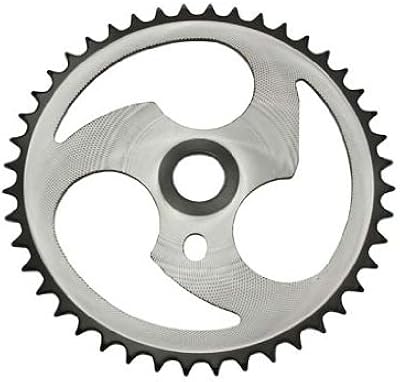 Lowrider Sprocket Zt7a-d 44t 1/2 X 1/8 Chrome/Black. for Bicycles, Bikes, Beach Cruiser, Strech Bikes, limos, Chopper Cruiser