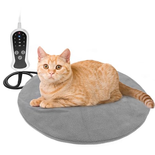 RC SLL Heating Pad, Electric Warming Cat Bed, Upgraded Adjustable Controller, Waterproof Kitten Heating Pad with Chew Resistant Steel Cord