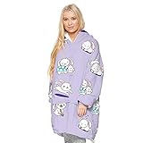 ❤ Sudadera de gran tamaño para todos: la manta con capucha es muy grande y espaciosa para adultos, hombres, mujeres, adolescentes y niñas de 14 años. Adecuado para cualquier forma de cuerpo. Los extremos de las mangas tienen puños elásticos para que puedas sujetar las mangas y usar tu mano. Súper cálido. Lavable en la lavadora.
