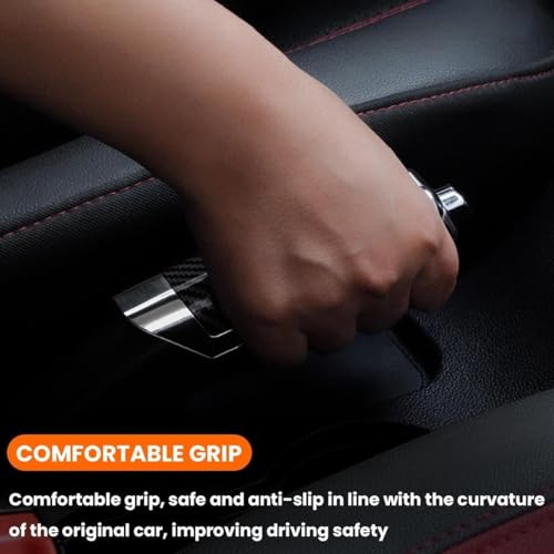 Image of Yourkarts Car Gear Knob Cover & Hand Break Cover, Protective, Premium Material, Universal Fit, Stylish Design (Brown) (Carbon)