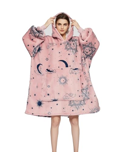 iyoimono Hoodie Decke für Damen Flanell Fleece Pullover Sweatshirt Decke Flauschige Sherpa TV-Decke mit Ärmeln Übergroße Kapuzen Pullover...