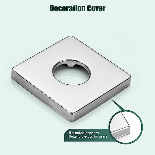 Shower Wand Bracket Supply Hose Connector Polished Chrome Shower Hand Holder Wall Mount Handheld Arm Modern Shower Hose Holder With A Square Cover Brass Heyalan #TOP7