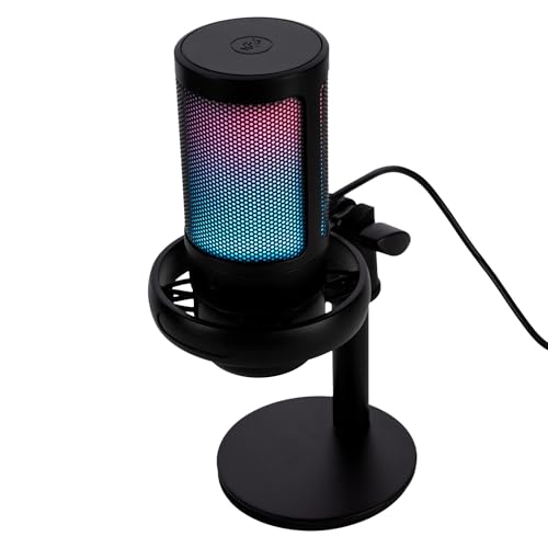 Microfone Condensador com RGB Led USB-C para Streaming e Jogos, Cabos & Plugs