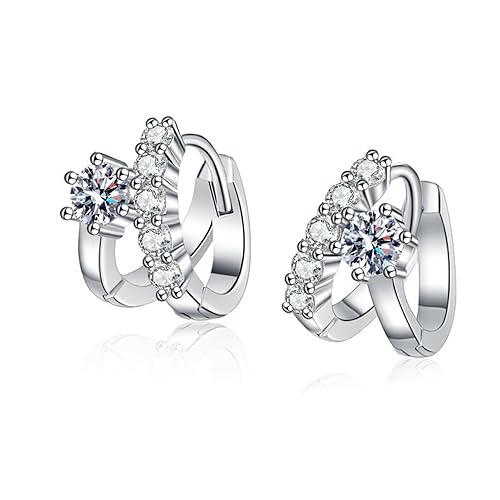 Créoles moissanite hypoallergéniques en argent contre les lobes sensibles