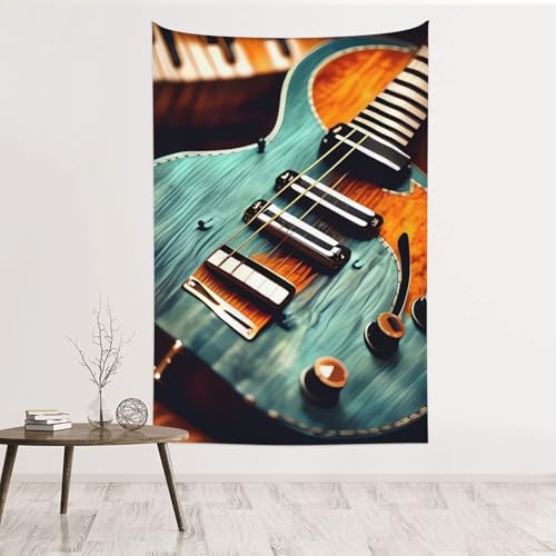 Tapisserie murale guitare en velours de pêche haut de gamme pour décoration de chambre