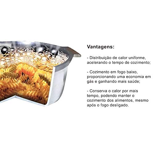 Panela Caçarola e Frigideira Rosa Tampa Aluminio Fundido N22