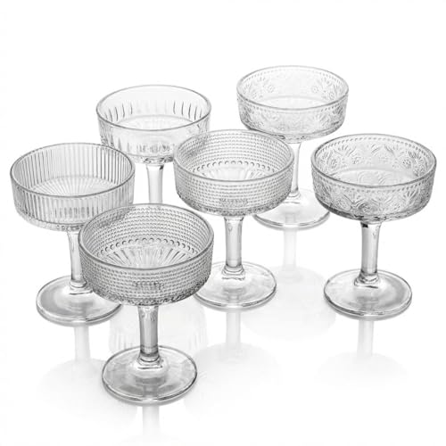 Conjunto de 6 Taças de Vidro Design Elegante 310ml para Sobremesa Sorvete Mousse Pudim Resistente e Lavável
