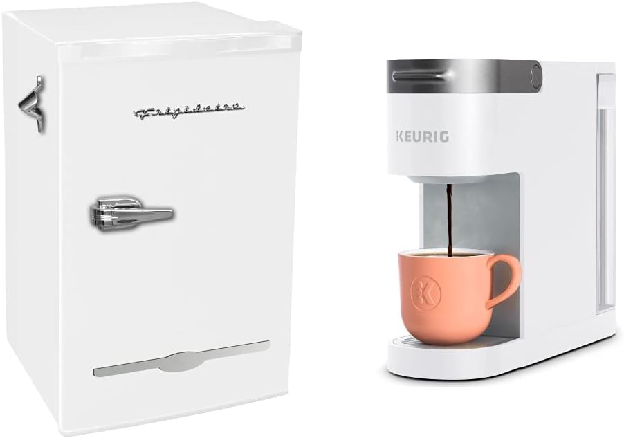 Frigidaire 3.2 Cu Ft White Retro Bar Fridge with Side