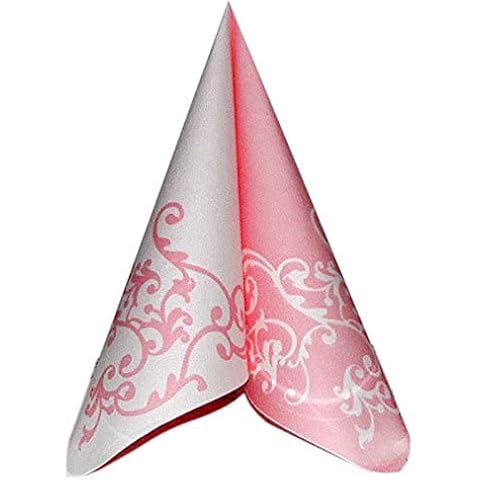 Shoptoria Servietten Pomp Hochzeit Dekoration Rosa Weiß Tischservietten faltbar 50 Stück 40 x 40 cm Cover