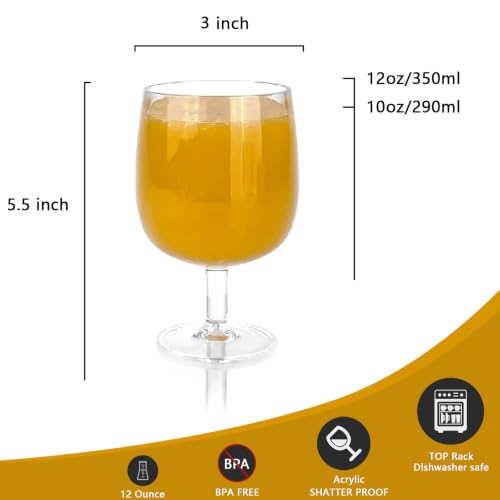 Yalin Set of 6 Unbreakable 12 oz Acrylic Plastic Wine and Water Tumbler Stackable Goblets. (Clear, 12 oz) by Yalin - Used condition - Image 5