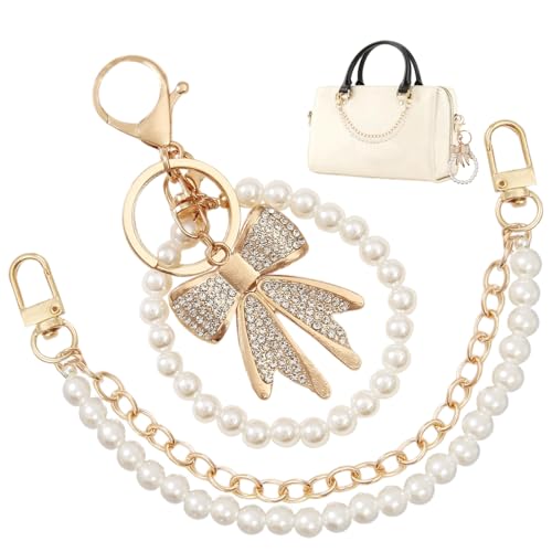 QXUJI Pearl Purse Chain, Gold Metal Bag Extender Chain with