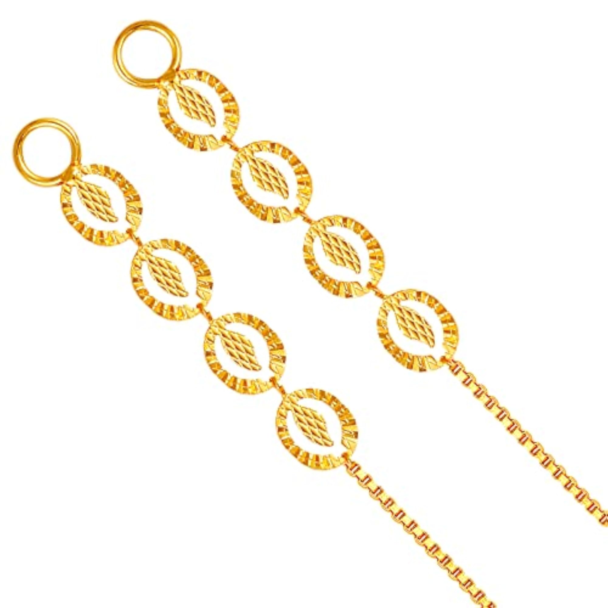 Women's 1 Gram Gold Plated Kanchain Earcuff Combo Set