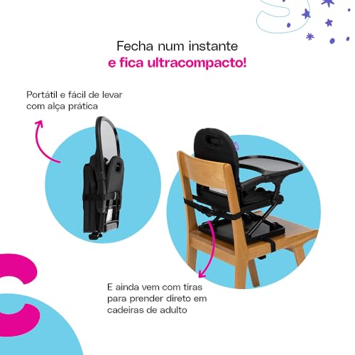 Cosco Kids, Cadeira de Refeição Portátil Pop, Preto