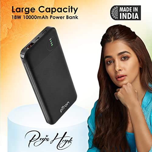 PTron 10000 mAh Lithium Polymer Dynamo Pro Power Bank with 18 Watt Fast Charging | 2 Input Ports (Micro-USB & USB-C… - Image 3