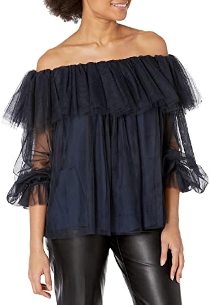 Trina Turk Women's Tulle Off The Shoulder Top