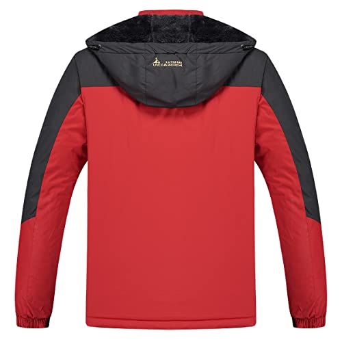 Mansdour Men's Waterproof Ski Jacket Warm Fleece Snowboard Jacket Winter Snow Coat For Men Windproof Mountain Skating Skiing Hiking Jackets Hooded Raincoat Windbreaker #TOP7