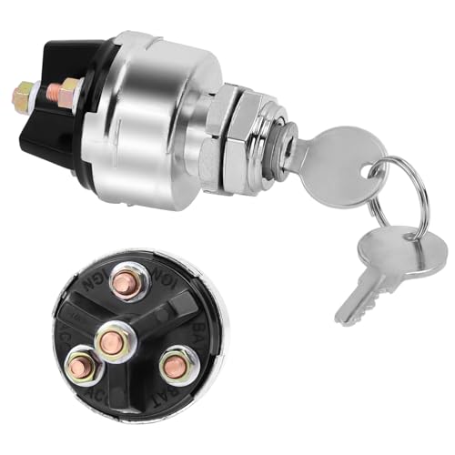 HNeekyr Ignition Switch with Key, 4 Position 12V Universal Ignition