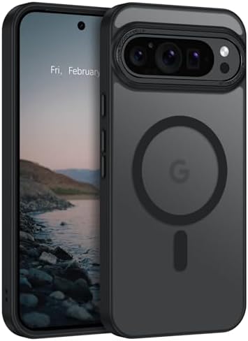 BENTOBEN Magnetic for Google Pixel 9 Pro XL Case, Pixel 9ProXL Phone Case Compatible with MagSafe, Translucent Matte Slim Shockproof Protective Magnetic Cover for Google 9 ProXL 6.8 inch, Black