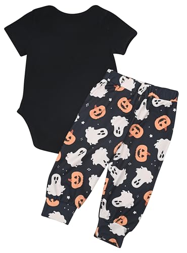 Image of Baby Boys Girls 2pc Outfit Set Short Sleeve Bodysuit with Pants