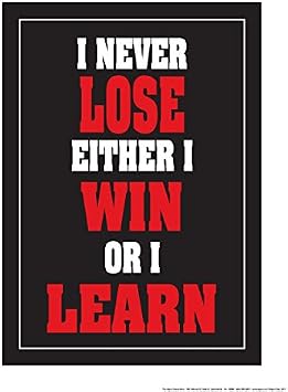 ALGRA I Never Lose Either Win or I Learn 18" X 24" Poster Red
