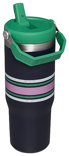 Image of Stanley IceFlow Flip Straw Tumbler with Handle 30 oz | Twist On Lid and Flip Up Straw | Leak Resistant Water Bottle | Insulated Stainless Steel |BPA-Free | Navy Mesh