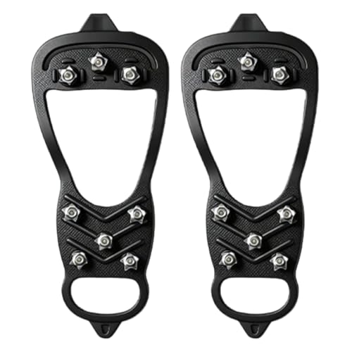 Picos de invierno para zapatos y nieve | 2 piezas portátiles de 8 clips de senderismo picos para el invierno - Zapatos y botas de tracción mangos - para senderismo, montañismo, pesca y mochilero