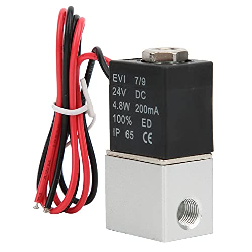CHICIRIS Válvula Solenoide Eléctrica, 2 Posiciones, 2 Vías para Aire, Agua, Aceite, Válvula Fácil de Instalar para Sistemas HVAC (G1/8')