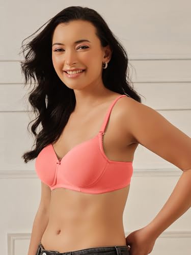 Image of Clovia Women's Cotton Padded Non-Wired Demi Cup Multiway T-Shirt Bra