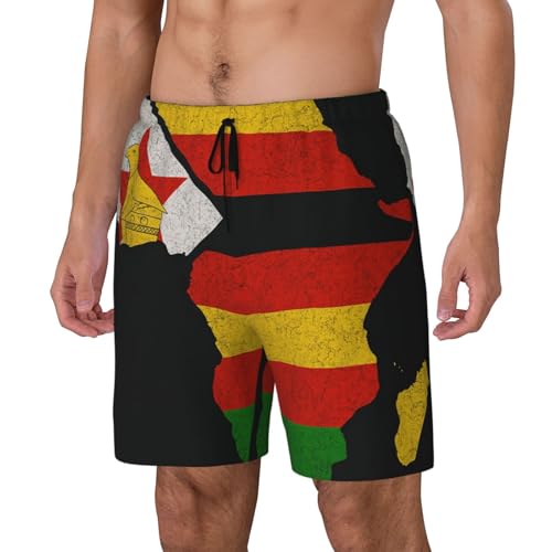 Pantalones cortos de baño cómodos para hombre con mapa de África para fitness 2