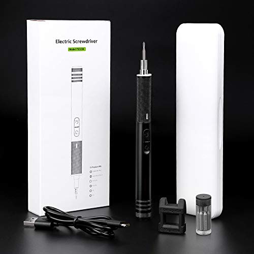 Electop Electric Rechargeable Screwdriver, Portable USB Power Supply Cordless Screw Driver, 21 Precision Bits /3 LED Lights/Magnetic Carry Case/Quick Change Chuck for Telephone, Watch, Camera etc.