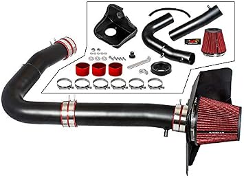 Air Intake Kit w/Heat Shield for 11-23 Challenger/Charger 3.6L V6 Black | Also fits 11-23 300/14-15 300C | Reusable Filter