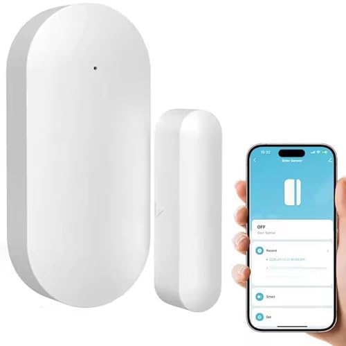 Kraslaw Tür- und Fenstersensor WLAN Wi-Fi, Echtzeit-Fernalarmanzeige, funktioniert ohne Gateway, Apâ€¦ – Miniatur